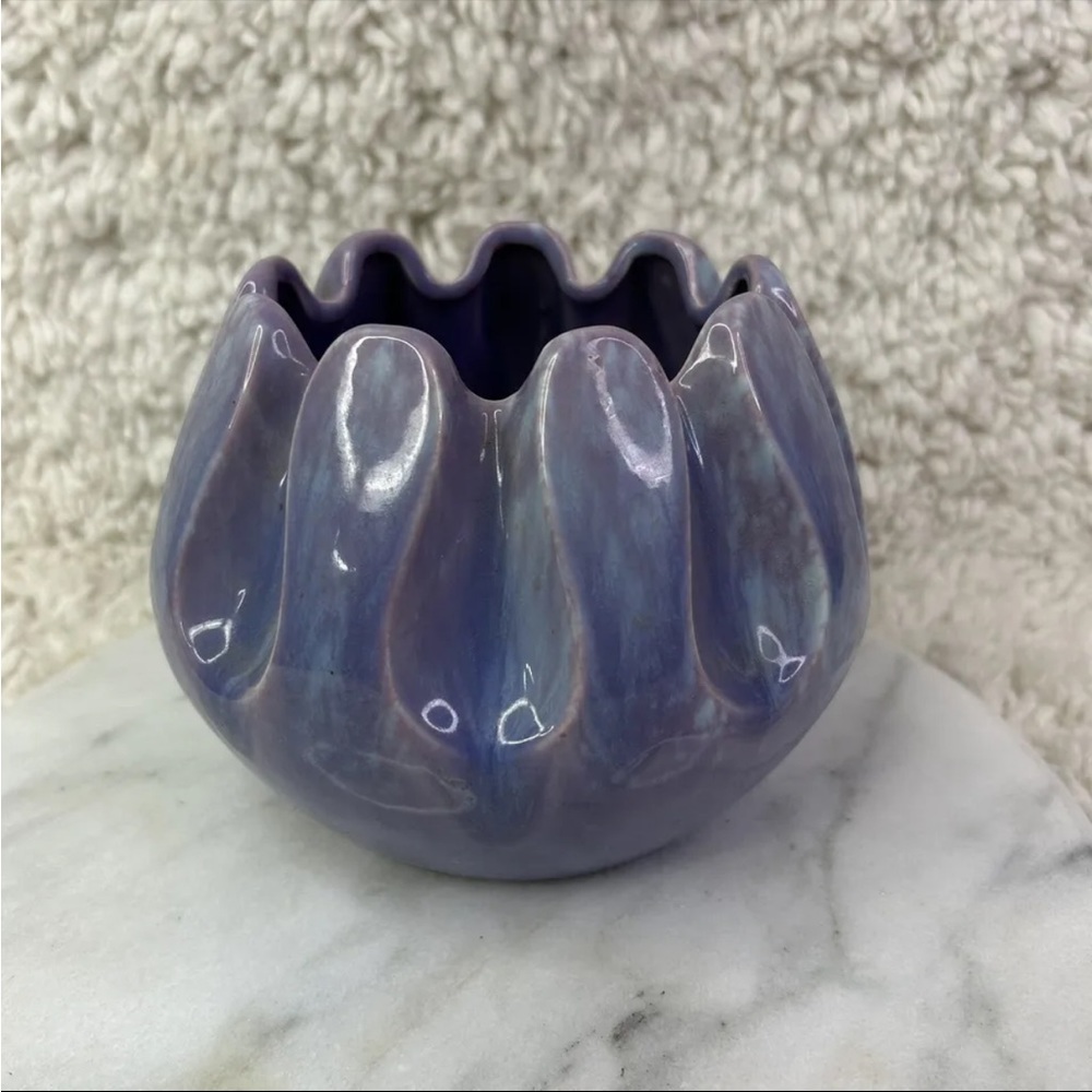 Rare Royal Haeger Ceramic Purple Unique Glaze Mid-Century Vase Made In USA